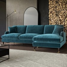 4 Seater Sofa L-Shaped Velvet