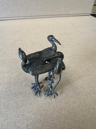 Japanese bronze birds storks - bronze, 3