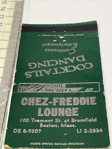 Matchbook cover chez freddie - cover,