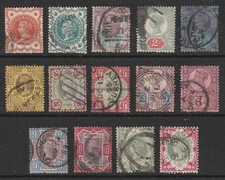 1887 QV JUBILEE SET OF 14 SG197/SG214 GOOD/NICE USED