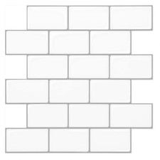 Art3d 12"x12" Stick on Tiles, 10-Pack Peel and Stick Subway Tiles Backsplash,
