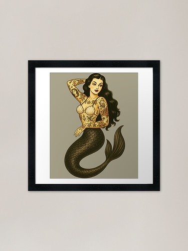 Vintage retro mermaid pinup - retro,