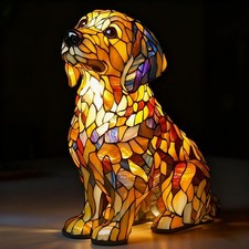 Resin Animal Art Night Light Cute Dog Series Tabletop Lamp Decoration