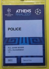 2007 UEFA Champions League Final AC Milan Liverpool POLICE Pass
