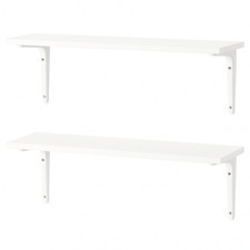 2X WHITE FLOATING WALL SHELFS