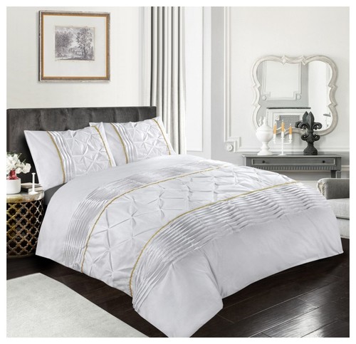 Eleanor pintuck lace duvet - pintuck,
