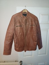 Brown Mens Red Herring, Jacket Biker Style Size M 