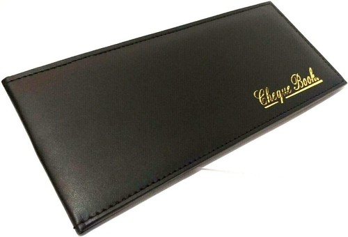 Leather cheque book holder - cheque,