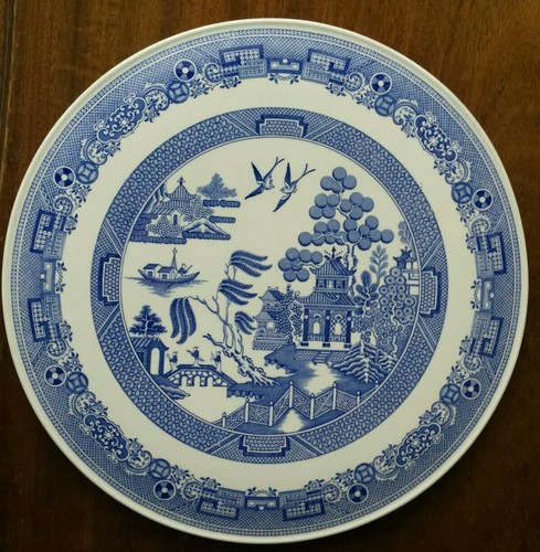 Spode blue white willow - white, cake