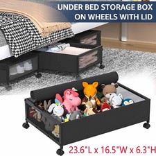 Under Bed Storage with Wheels Metal Underbed Box Drawer Containers Organizer UK