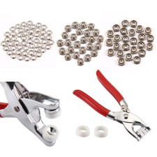 100/200pc Prong Pliers Ring Press Studs Snap Popper Fasteners 9.5mm DIY Tool Kit