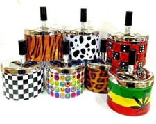 Round spinning ashtray metal - round,