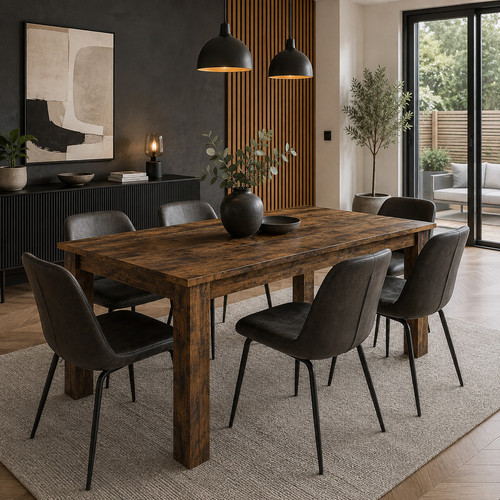 Dining table 140cm rustic oak - table,