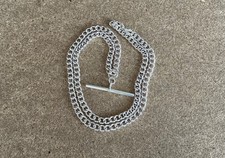 Men’s Silver T Bar Necklace 22” Long.