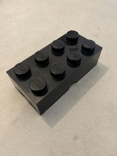 Genuine Large Lego 4×2 Brick 8 Stud Black  Storage Box Container Stackable