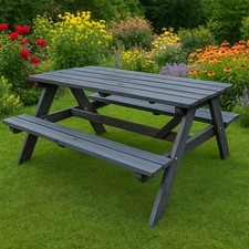 Premium grey wooden picnic - grey,