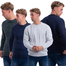 Mens Chunky Cable Knit Jumper