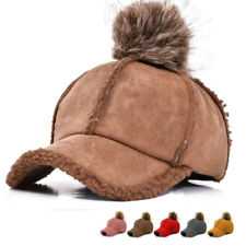 Thick Warm Baseball Cashmere Hat Men Women Cap Dad Hat With Fluffy Pompom Ball