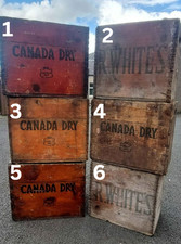 Vintage Wooden Bottle Crate Storage - R. White's Lemonade, Canada Dry