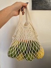 4 Reusable String Bags Eco Friendly Mesh Shopping Tote Washable Foldable 