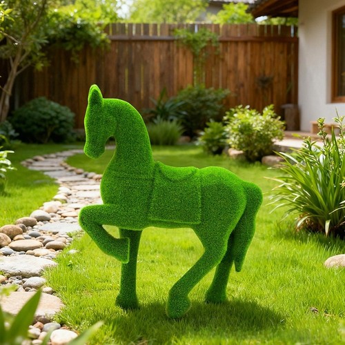 Lightweight flocked horse - flocked,
