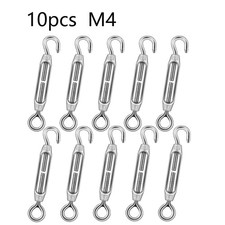 10PCS Steel Hook Strainer Turnbuckle Wire Tensioner Eye Rope Cable Tension Heavy