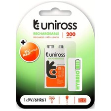 1 x Uniross Hybrio 9V 200 mAh