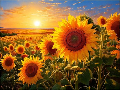Tile mural sunflower field - tile,