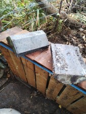 Coping stones, reclaimed Staffordshire blue 8.5''L x 6.5''W x 3''H,  Quantity.23