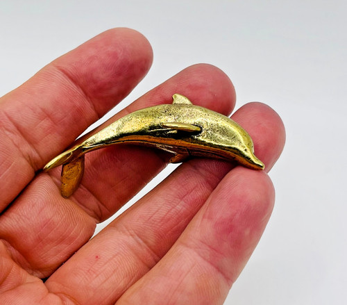 Solid brass dolphin - solid, mini