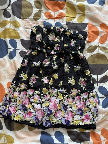 Look black floral strapless - look,