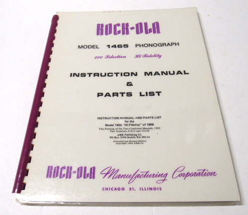 Rock ola instruction - rock-ola,
