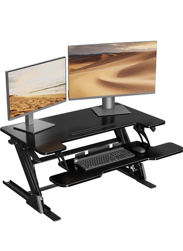 Standing desk converter - standing, dual