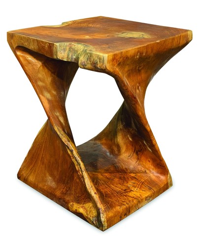 Teak root driftwood twist lamp - teak,