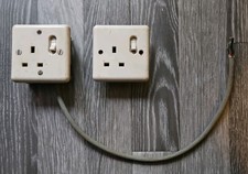 2 Vintage MK Single Plug Sockets Ivory Colour Bakelite 1960s for use or props