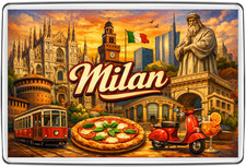 Milan Italy Skyline Fridge