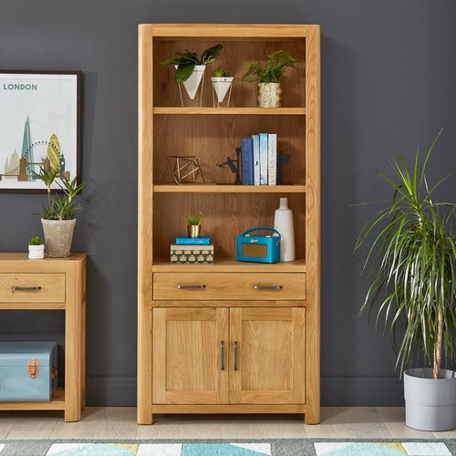 Soho oak tall bookcase - with, 2