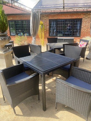 Garden black wood and rattan - black,