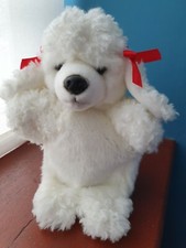 12" White Poodle puppet