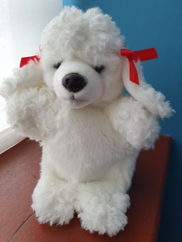 White poodle puppet - 12",