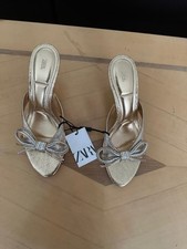 Zara METALLIC BOW HIGH-HEEL