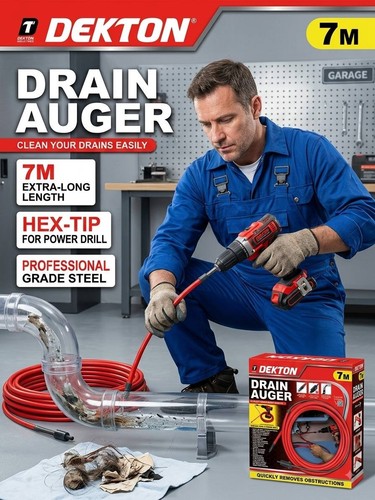 Dekton drill powered drain - 7m,