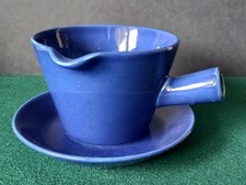 Kaj Franck Arabia Finland Kilta/Teema Series blue sauce boat and saucer.