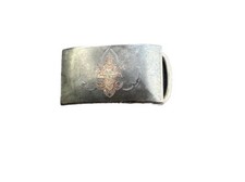 Vintage Solid Sterling Silver Black Nielloware Enamel Siam Belt Buckle