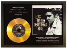 ELVIS PRESLEY 'HEARTBREAK HOTEL' SIGNED GOLD DISC COLLECTABLE MEMORABILIA GIFT.