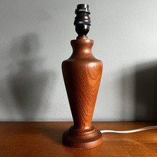 Vintage Turned Wooden Lamp Base Table Lamp Side Light Retro