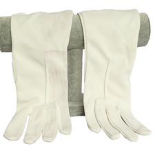 Vintage Nylon Simplex Cream Opera Gloves 7½ Empire Made | 1950s Elbow Length For