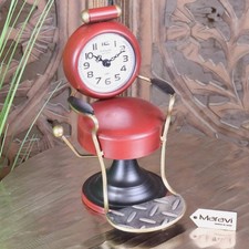 Retro Barber Clock Red Hairdressing Chair Novelty Gift