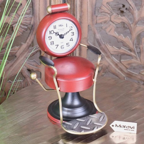 Retro barber clock red - retro,