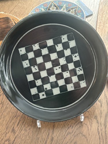 Ceramic plate chequered - plate,